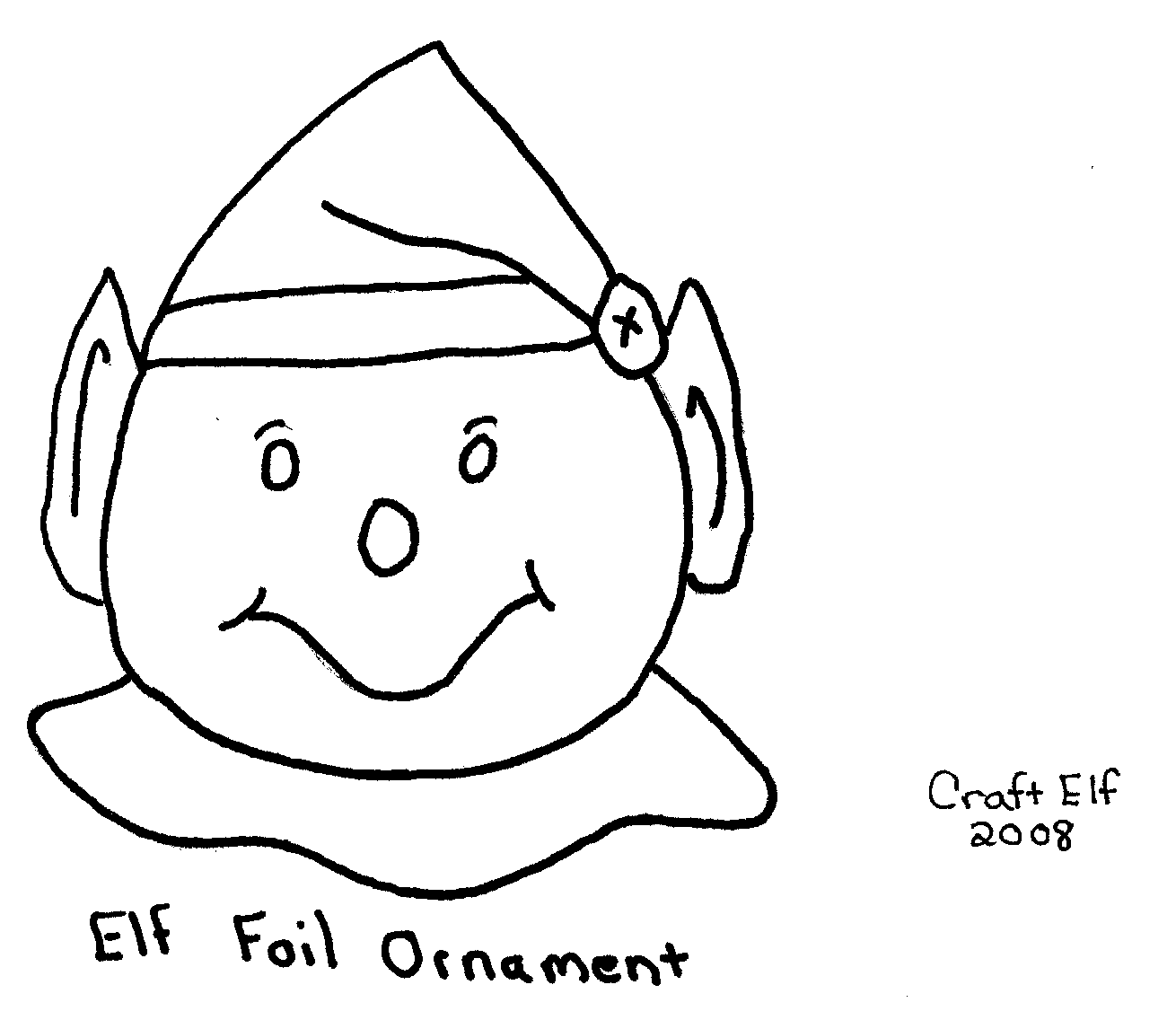 free full size elf pattern for craft foil ornament
